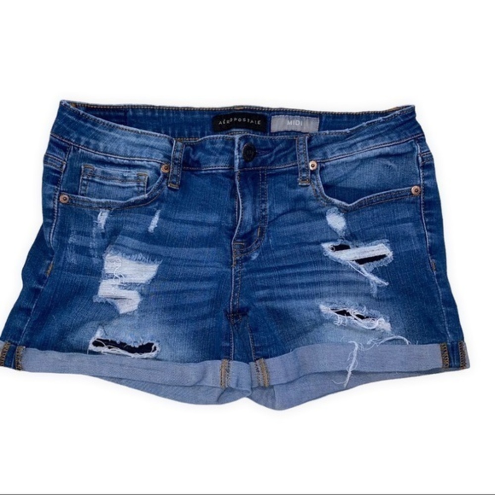 Aeropostale NYC  MIDI Size 6 Distressed Denim With Lining